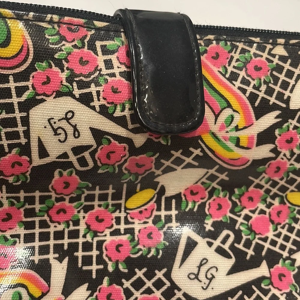 Lulu Guinness Cosmetic Case. Garden motif. Gently used.